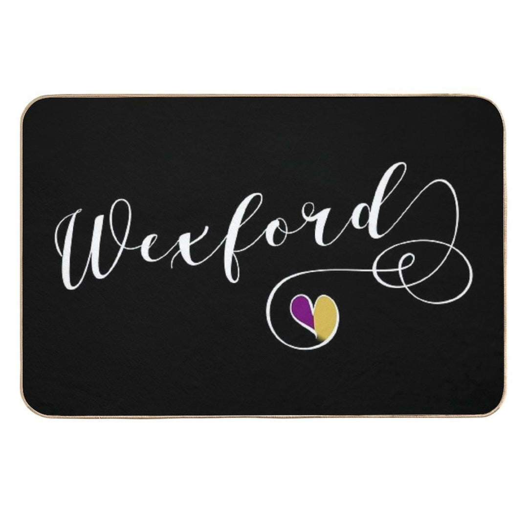 Wexford County Colours Flag Heart, Loch Garman, Ireland, Irish Durable Bath Mat