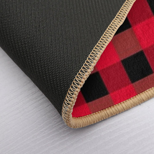 Buffalo Plaid Red And Black Checkered Pattern, Classic Lumberjack Design  Eco-Friendly Bath Mat