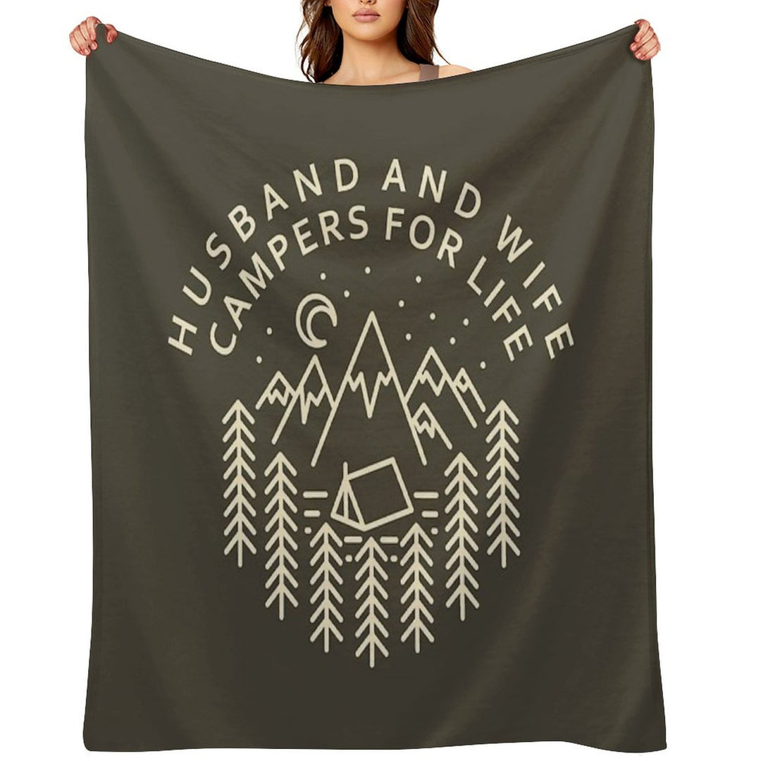 Husband And Wife Campers For Life Quick-dry Throw Blanket