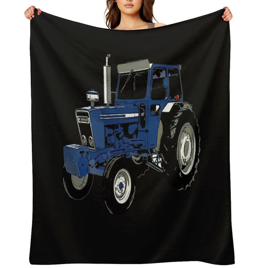 Old Ford Tractor Blue Sustainable Throw Blanket