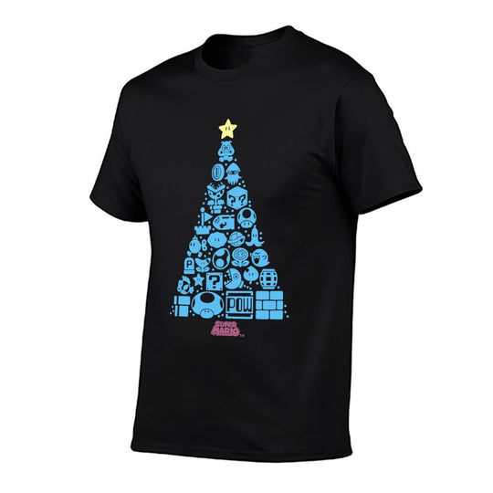Super Mario Item Characters Christmas Tree Graphic  Vintage-inspired T-Shirt