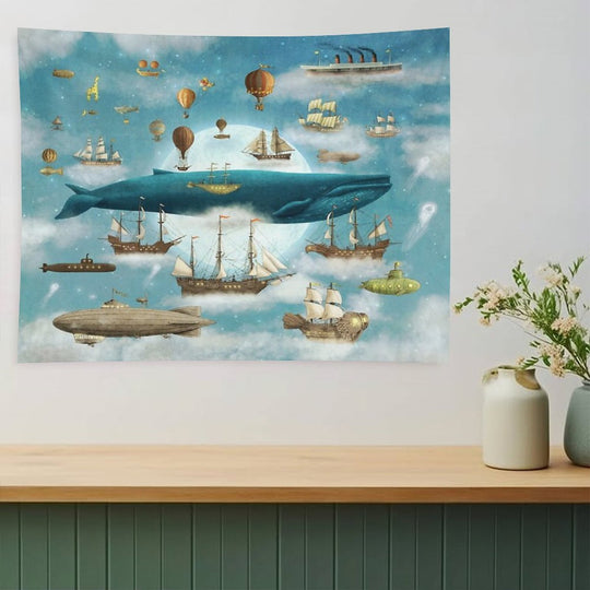 Ocean Meets Sky - Book Art Tapestry