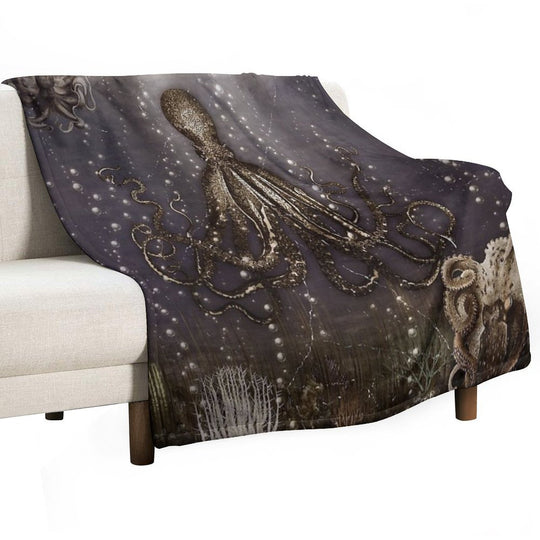 Octopus' Lair - Old Photo Gift-ready Throw Blanket
