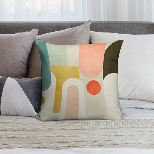 Geometry Shapes Abstract 9 Soft Bedroom Essential Throw Pillow