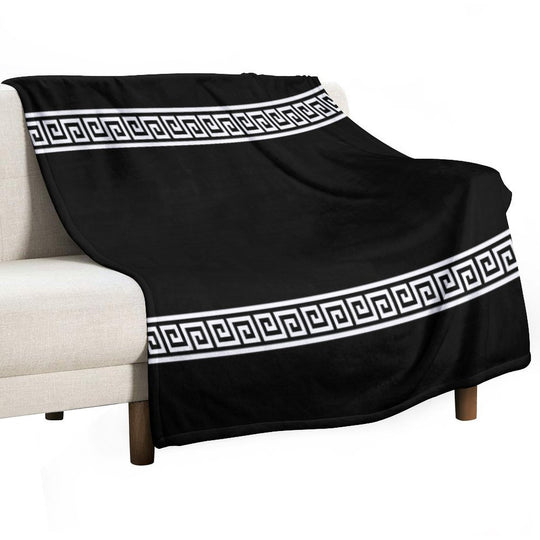 Greek Geometric Pattern Compact Throw Blanket