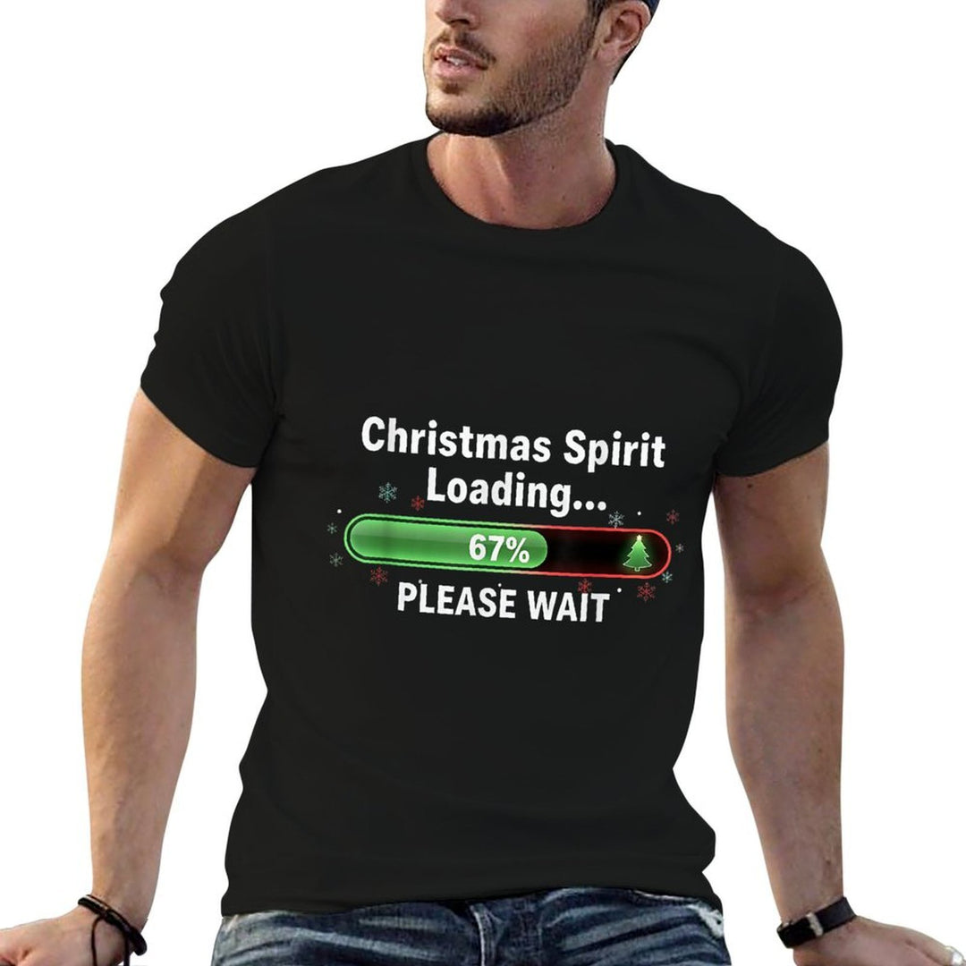 Christmas Spirit Loading 67 Percent Funny  Trendy Pattern T-Shirt