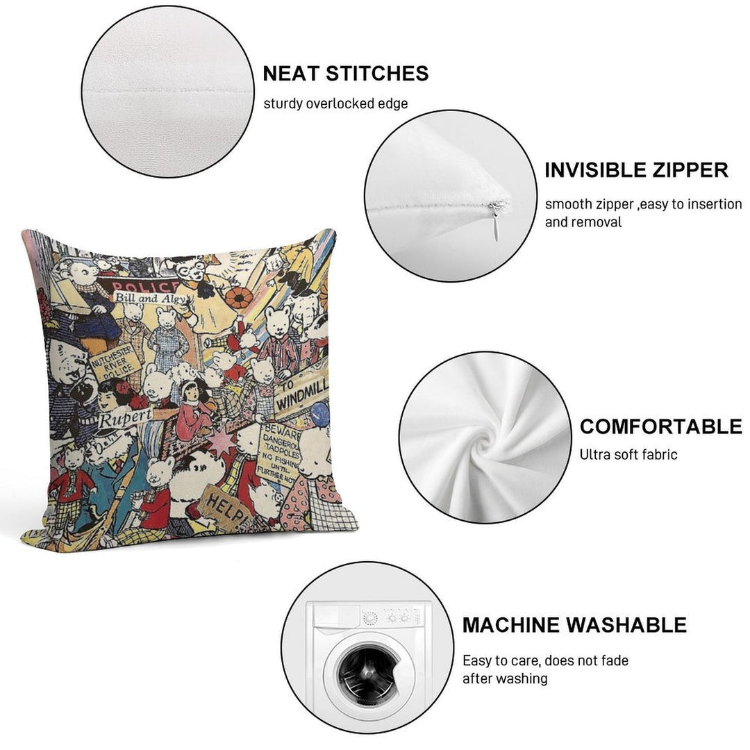 Rupert Bear Soft Shrink-Resistant Throw Pillow