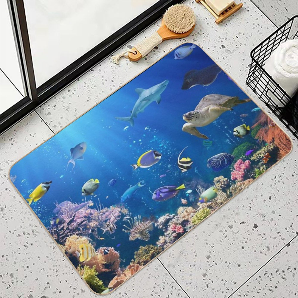 Aquarium - Fish Coral Turtle Shark Durable Bath Mat