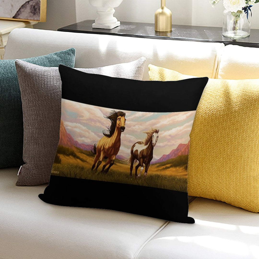 Spirit Stallion of The Cimarron Soft High-Density Material Throw Pillow